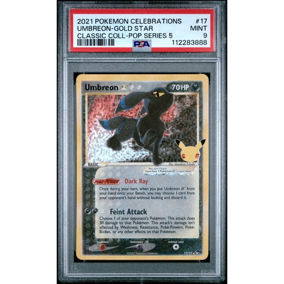 2021 Pokemon Celebrations Classic Collection Umbreon-Gold Star Classic Coll-Pop Series 5 PSA 9 #17