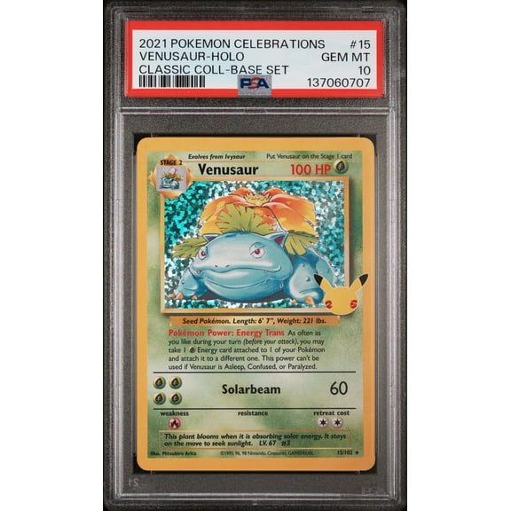 2021 Pokemon Celebrations Classic Collection Venusaur Holo Classic Coll-Base Set PSA 10 #15