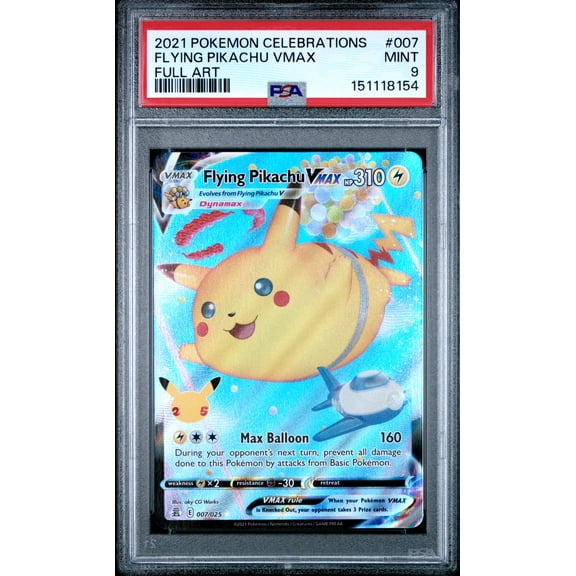 2021 Pokemon Celebrations Flying Pikachu VMAX Full Art PSA 9 #007