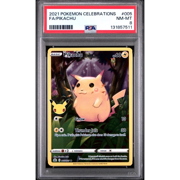 2021 Pokemon Celebrations Pikachu Fa PSA 8 #005