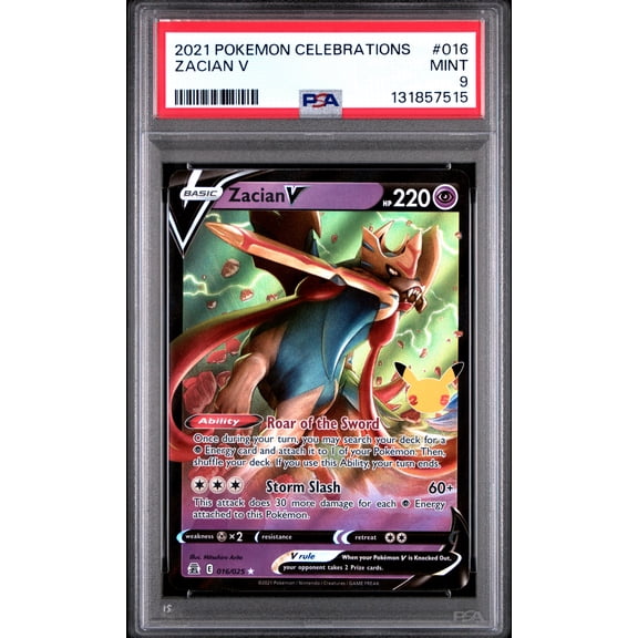 2021 Pokemon Celebrations Zacian V PSA 9 #016