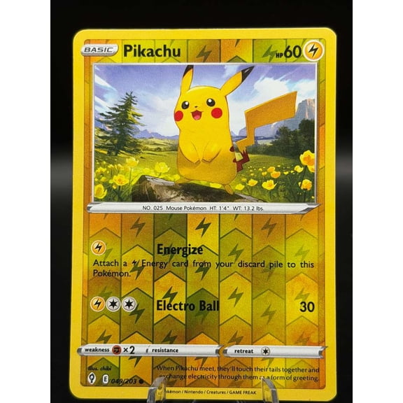 2021 Pokemon Evolving Skies Pikachu Reverse Holo #049/203