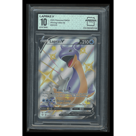 2021 Pokemon Shining Fates Lapras V Full Art Holo Arena Club 10 #SV110/SV122