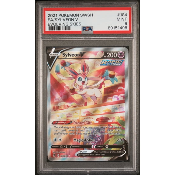 2021 Pokemon Sword & Shield Evolving Skies Sylveon V PSA 9 #184/203