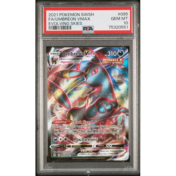 2021 Pokemon Sword & Shield Evolving Skies Umbreon VMAX Evolving Skies PSA 10 #095