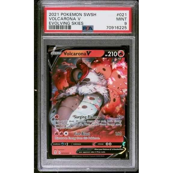 2021 Pokemon Sword & Shield Evolving Skies Volcarona V Evolving Skies PSA 9 #021
