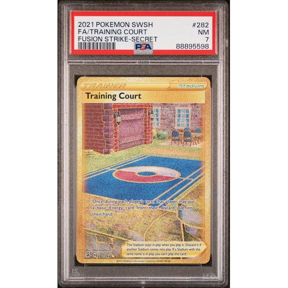 Graded 2021 Pokemon TCG Sword & Shield Fusion Strike Training Court Trading Card PSA 7 #282