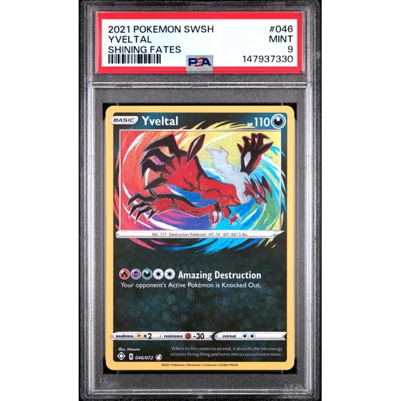 2021 Pokemon Sword & Shield Shining Fates Yveltal Shining Fates PSA 9 #046
