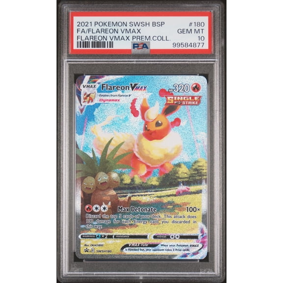 2021 Pokemon Sword and Shield Black Star Promo Premium Collection Flareon Vmax #SWSH180 PSA 10