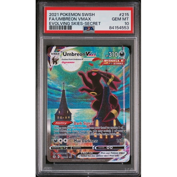 2021 Pokemon Sword and Shield Evolving Skies Secret Rare Umbreon Vmax #215 PSA 10