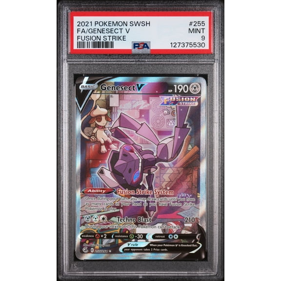 2021 Pokemon Sword and Shield Fusion Strike Genesect V #255 PSA 9