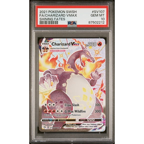 2021 Pokemon Sword and Shield Shining Fates Charizard Vmax #SV107 PSA 10