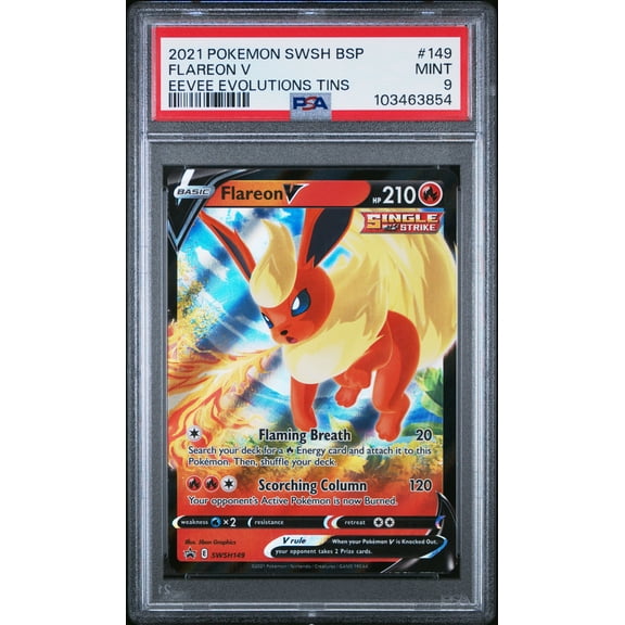2021 Pokemon Swsh Black Star Promo Flareon V Eevee Evolutions Tins PSA 9 #149