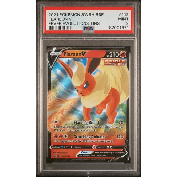 2021 Pokemon Swsh Black Star Promo Flareon V Holo Full Art PSA 9 #149