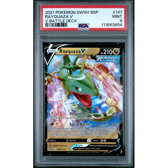 2021 Pokemon Swsh Black Star Promo V Battle Deck Rayquaza V #147 PSA 9
