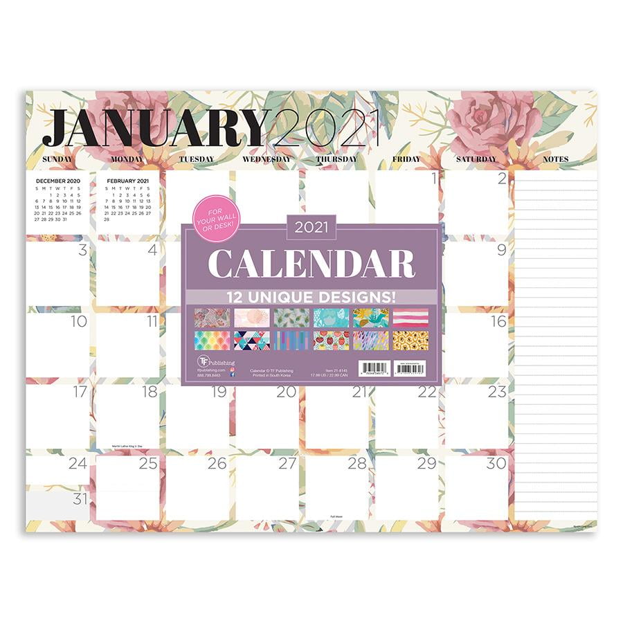 2021 Pretty Patterns 17"x22" Desk Pad Monthly Blotter Calendar