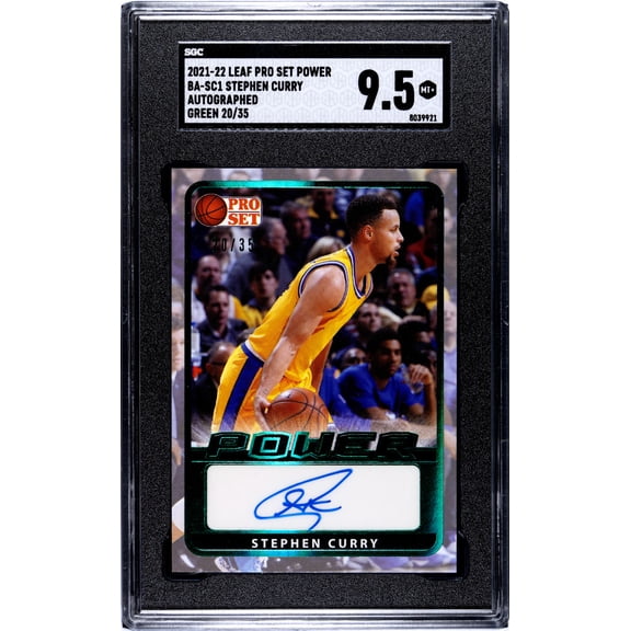 2021 Pro Set Stephen Curry #BA-SC1 Green SGC 9.5 Leaf