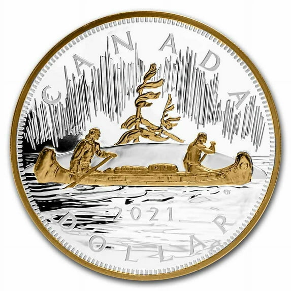 2021 RCM 1 Kilo Ag $1 The Quintessential Voyageur Dollar