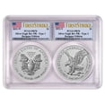 thumbnail image 1 of 2021 Reverse Proof American Silver Eagle Designer 2pc Set PCGS PR70 FS Flag Label Dual Core, 1 of 2