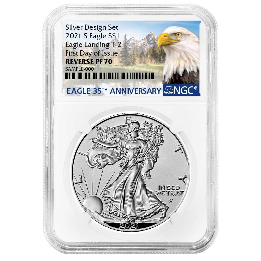 2021-S Reverse Proof $1 Type 2 American Silver Eagle NGC PF70 FDI 35th ...