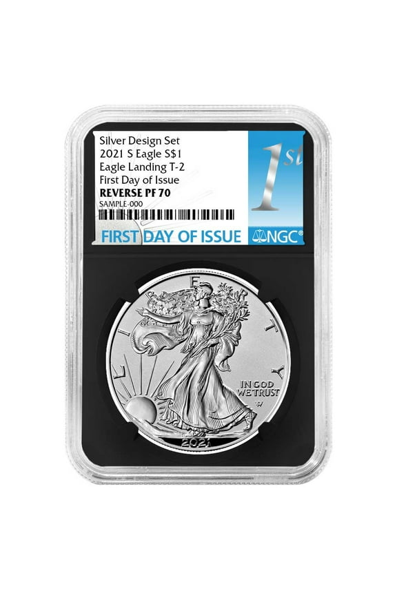 2021-S Reverse Proof $1 Type 2 American Silver Eagle NGC PF70 FDI First Label Retro Core
