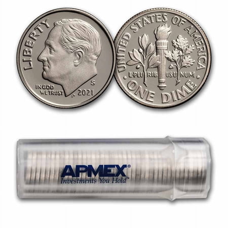2021-S Roosevelt Dime 50-Coin Roll Proof