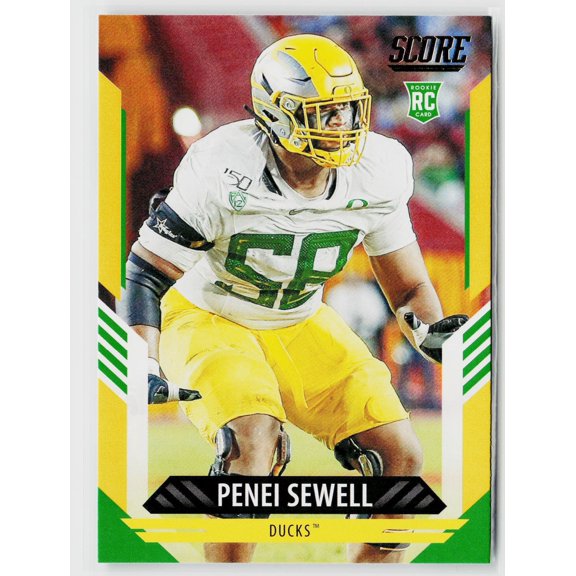 2021 Score Penei Sewell #339 Scorecard Gold SSP RC