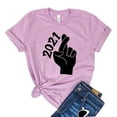 thumbnail image 1 of 2021 Shirt Fingers Crossed T-shirt Women's New Year Tshirt Wishing Luck Gift Hope Shirts Can't Be Worse Tee, 1 of 3