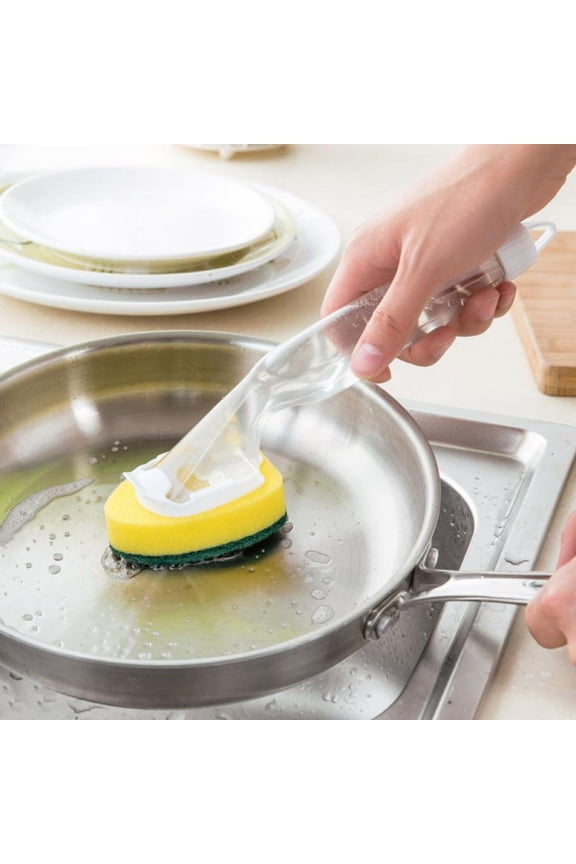 2021 Shop Clearance!2 Pcs Sponge Couring Pad Washing Replaceable Convenience Cleaning Brush Scrubber Kitchen Soap Dispenser Dish