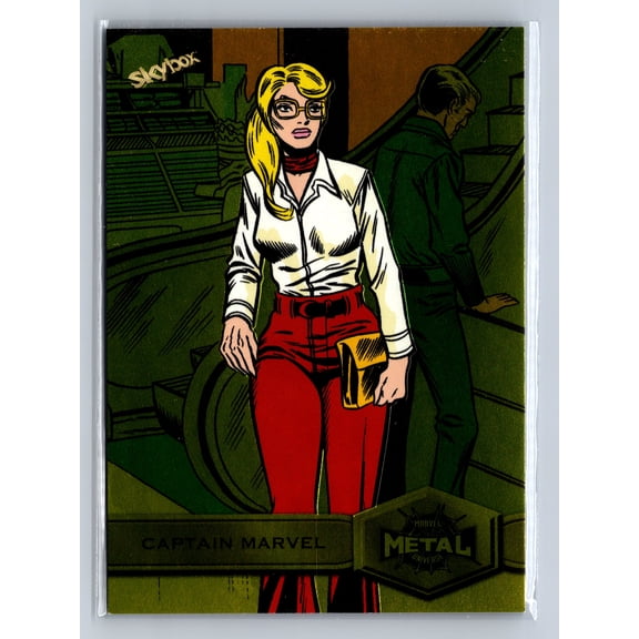 2021 SkyBox Marvel Metal Universe Spider-Man Captain Marvel Yellow FX #117 Trading Card