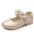 thumbnail image 1 of Children Princess Shoes Gold Pink White Girl Bow Leather Shoes Kids Sweet Dance Flats Flowers Girls Shoes Size 26-36 CSH791, 1 of 6