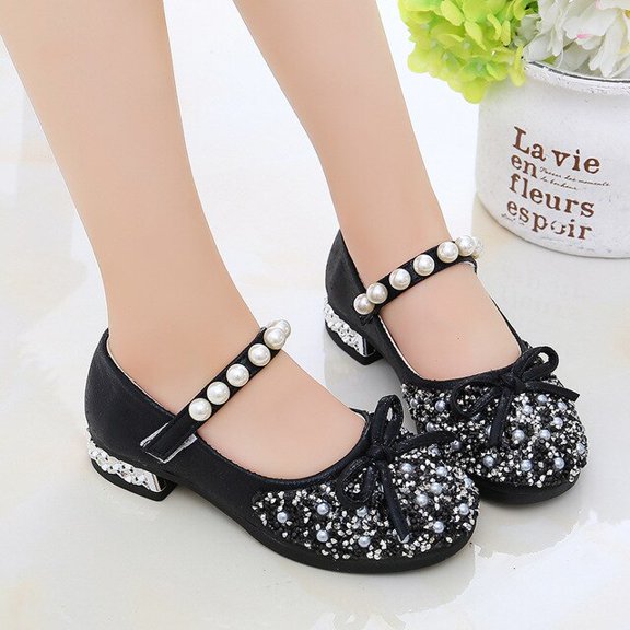 Girls Princess Shoes Girls Crystal Shoes Children's Shoes High Heels Baby Soft-soled Children's Shoes Baby Shoes Girls