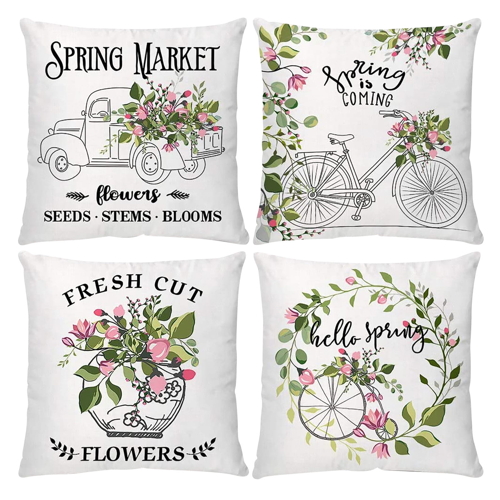 2021 Spring Pillow Covers Decorative Throw Pillow Covers Set of 4