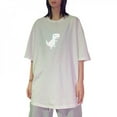 thumbnail image 1 of 2021 Summer New Couple Wear Summer Wear Reflective Dinosaur Print Short-sleeved Korean Version Loose Student Women's Clothing, 1 of 6