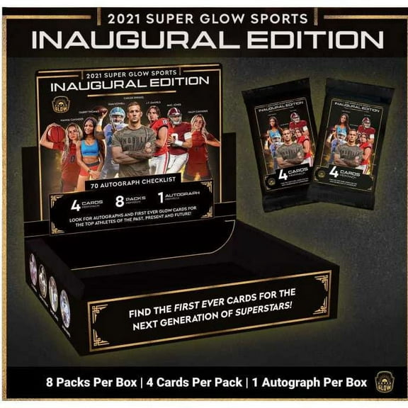 2021 Super Glow Sports Inaugural Edition Trading Card Box (8 Packs)