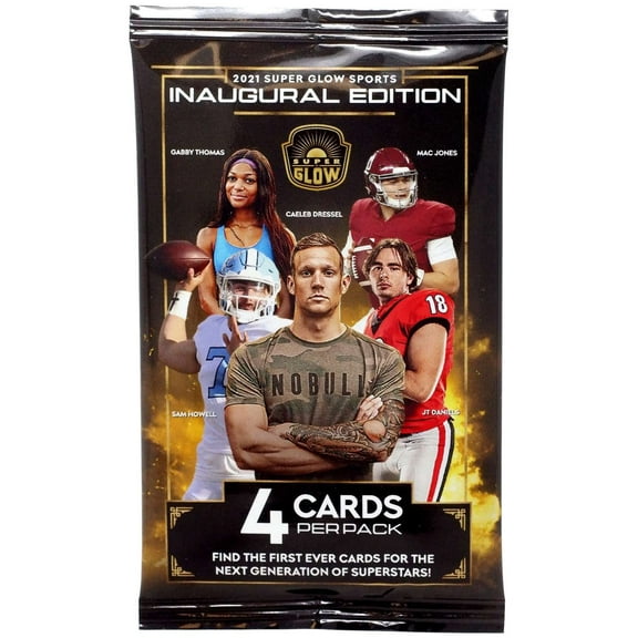 2021 Super Glow Sports Inaugural Edition Trading Card Pack (4 Cards)