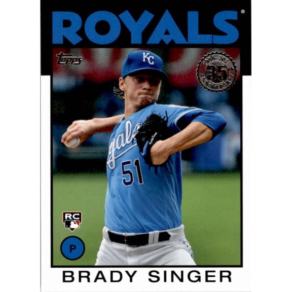 2021 TOPPS 1986 TOPPS BASEBALL 35TH ANNIVERSARY #86B-3 BRADY SINGER KANSAS CITY ROYALS