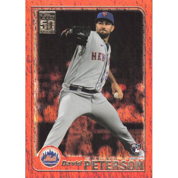 2021 TOPPS ARCHIVES ORANGE HOT FOIL #220 DAVID PETERSON RC 7/15 NEW YORK METS