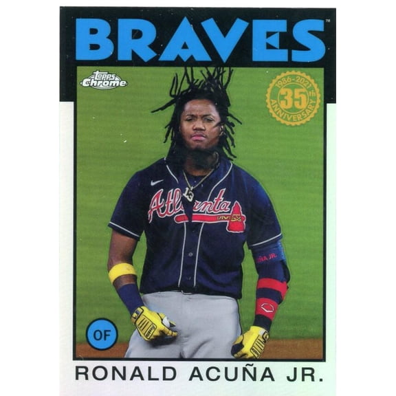 2021 TOPPS CHROME 1986 TOPPS BASEBALL REFRACTOR #86BC-3 RONALD ACUNA JR. ATLANTA BRAVES