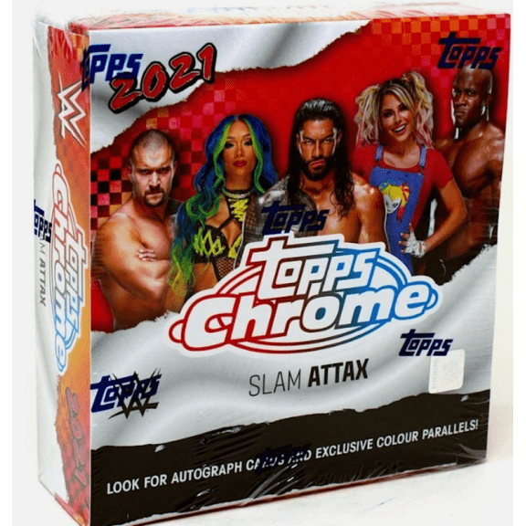 2021 TOPPS CHROME WWE SLAM ATTAX FACTORY SEALED HOBBY BOX 18 Packs