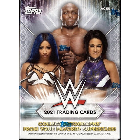 2021 TOPPS WWE FACTORY SEALED BLASTER BOX WITH 11 PACKS of 7 CARDS .Contains 1 Relic.