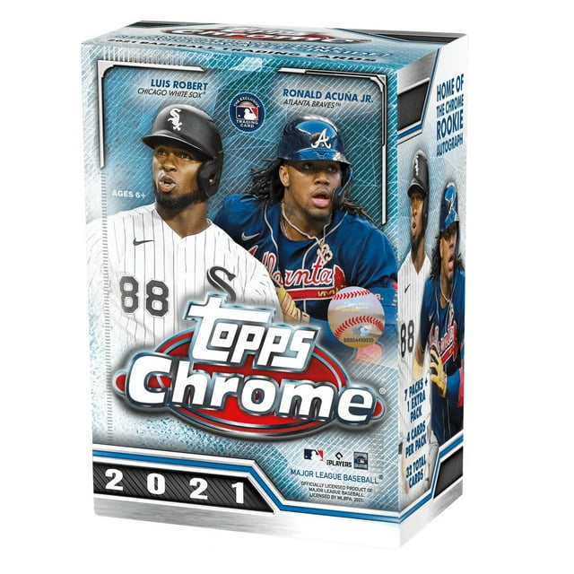 2021 Topps Chrome MLB Baseball Trading Cards Blaster Box - 8 Packs