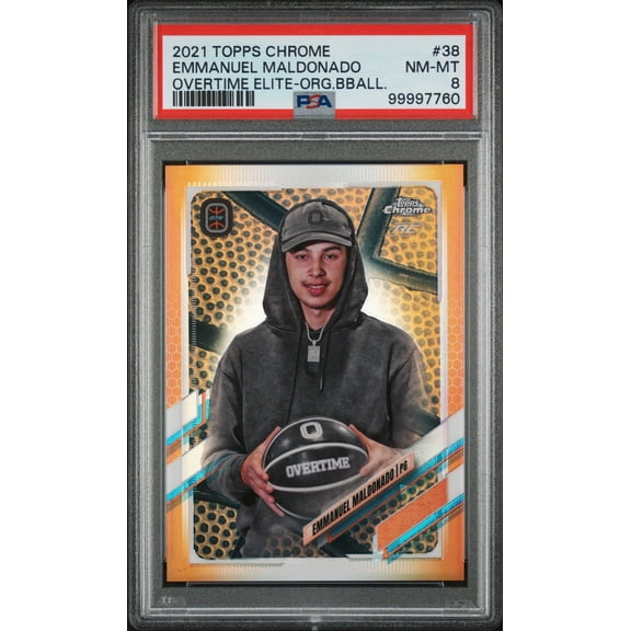 2021 Topps Chrome Overtime Elite #38 Emmanuel Maldonado Org.Bball. PSA 8
