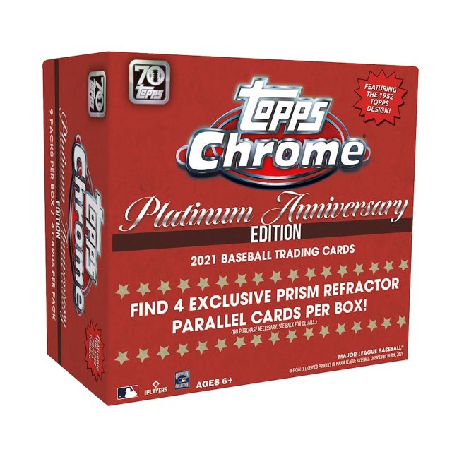 2021 Topps Chrome Platinum Anniversary Baseball Mega Box Trading Cards