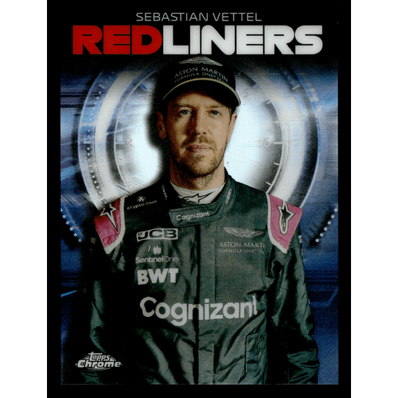 2021 Topps Chrome Redliners Sebastian Vettel RL-5 Refractor Trading Card Aston Martin F1