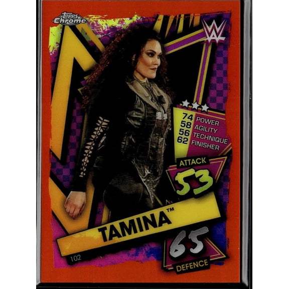 2021 Topps Chrome Slam Attax Tamina Orange 05/25 #102 WWE Trading Card