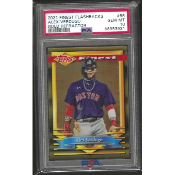 2021 Topps Finest Flashbacks Alex Verdugo #55 Gold Refractor PSA 10