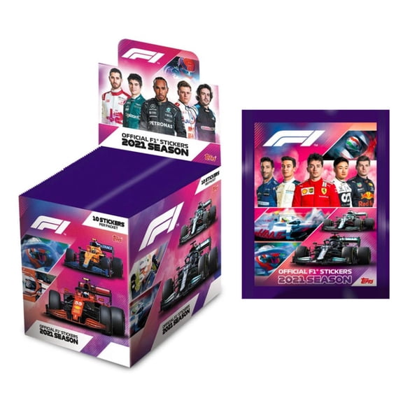 2021 Topps Formula 1 Stickers - Box + Bonus Pack (50 Packs per Box) (10 Stickers per Pack) (Total of 510 Stickers)