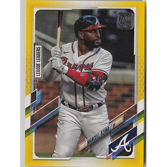 2021 Topps Marcell Ozuna #312 Yellow Parallel Atlanta Braves Baseball Card
