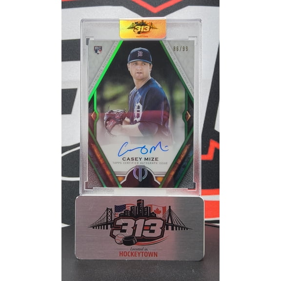 2021 Topps Tribute Green 86/99 RC Auto Casey Mize TA-CM Detroit Tigers Baseball Card